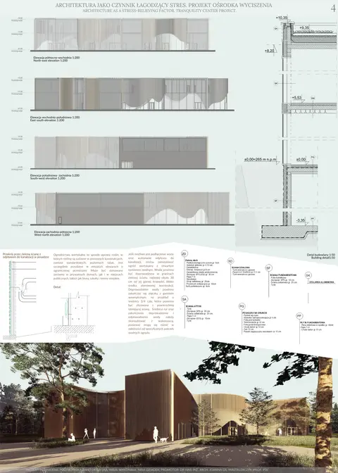 Elevations, 1:50 construction detail and green wall