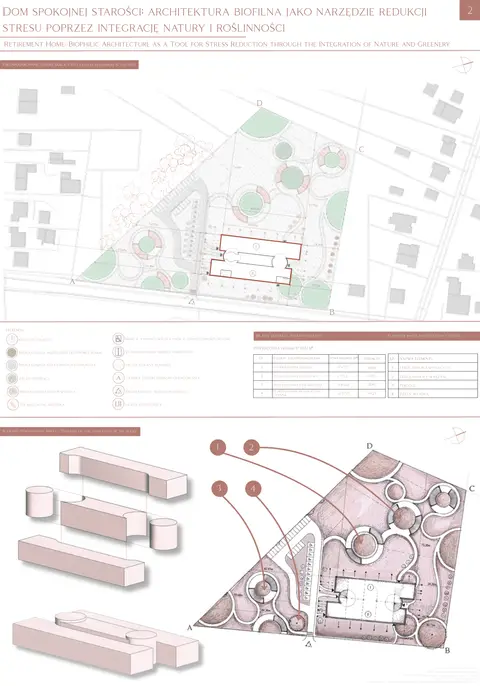 Site plan 1:500, land balance and massing development