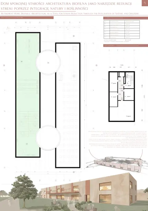 Roof plan, level −1 plan and the usable green roof