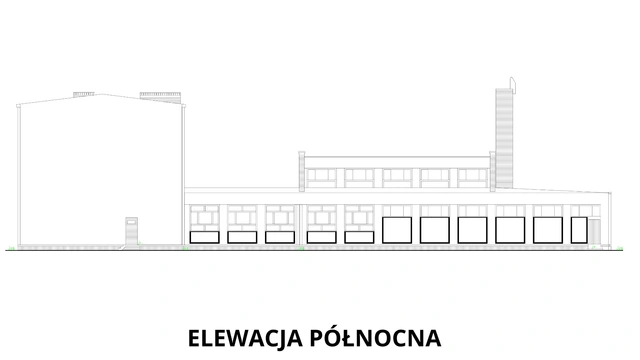 Elewacja północna — Szkoła w Parszowie