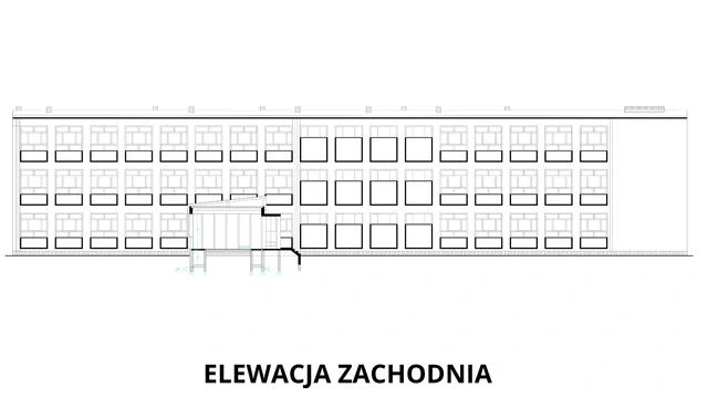 Elewacja zachodnia — Szkoła w Parszowie